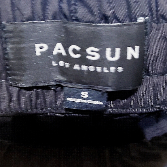 PacSun Ankle Zipper Black Blue and WhiteTrack Pants - Picture 7 of 11